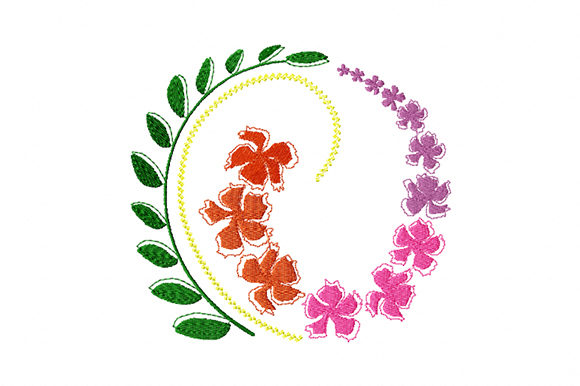 Dancing Flowers and Leaves Wreath: A Vibrant Addition to Your Creative Projects