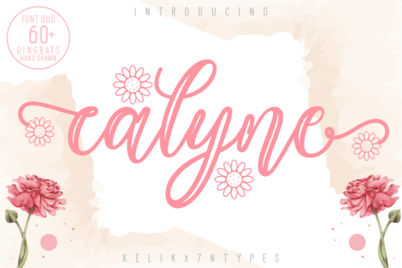 Discover the Elegance of Calyne: A Handwritten Font with Floral Elements