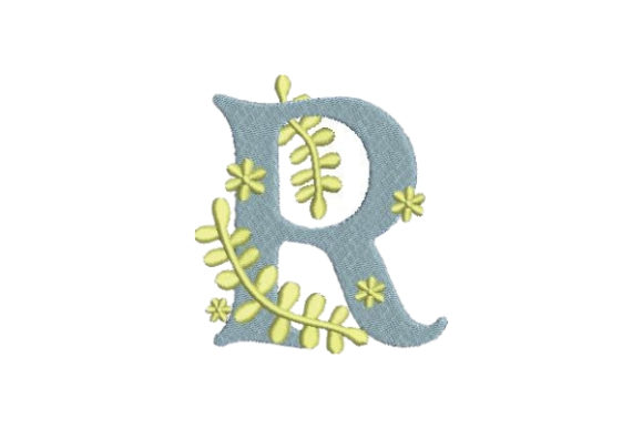 Floral Alphabet R: A Charming Embroidery Design for Your Special Occasions