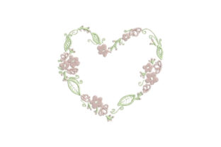 Heartshaped Pink Flower Wreath: A Delightful Addition to Your Embroidery Projects