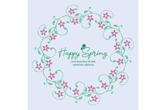 Simple Happy Spring Greeting Card Design: A Fresh and Elegant Choice for Welcoming the Season